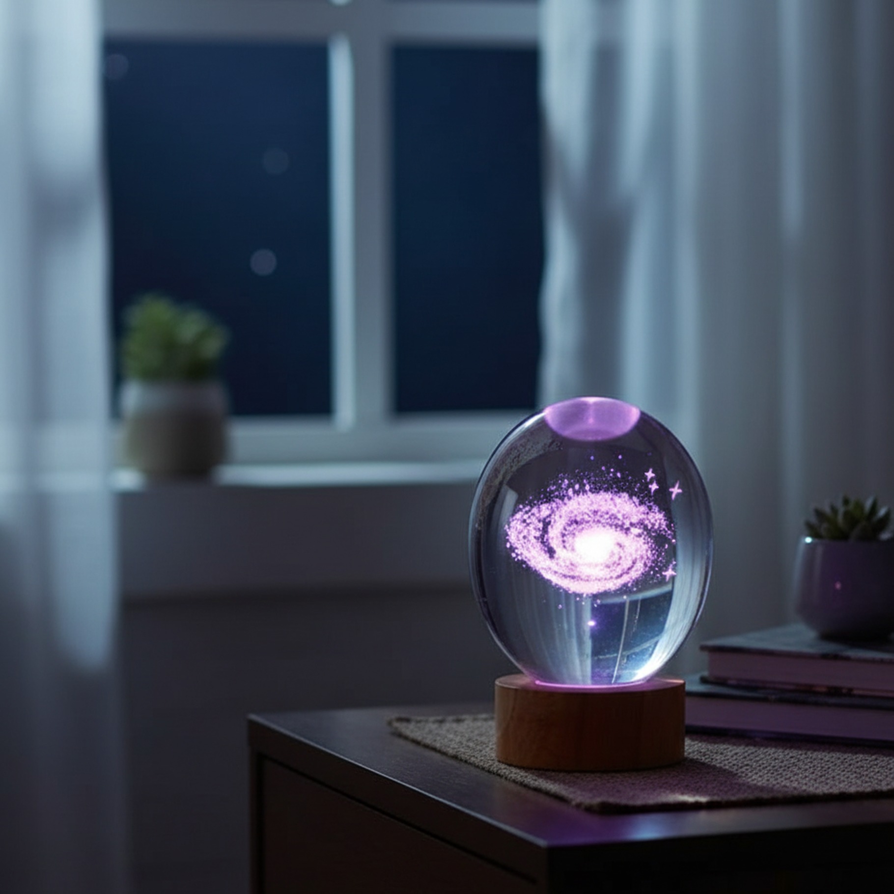 Kristallkugel-Lampe mit buntem LED