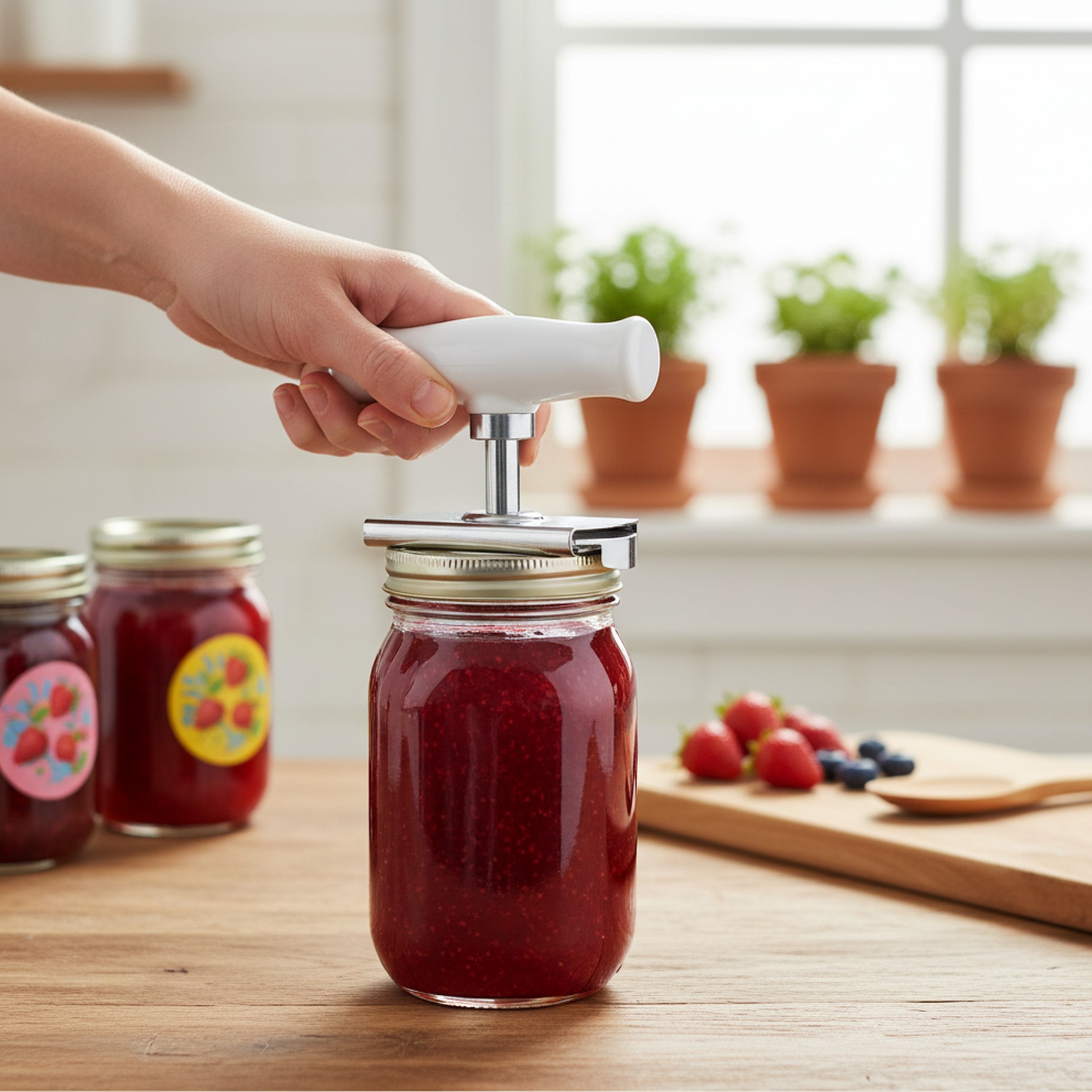 Deckelöffner, Drehknopf