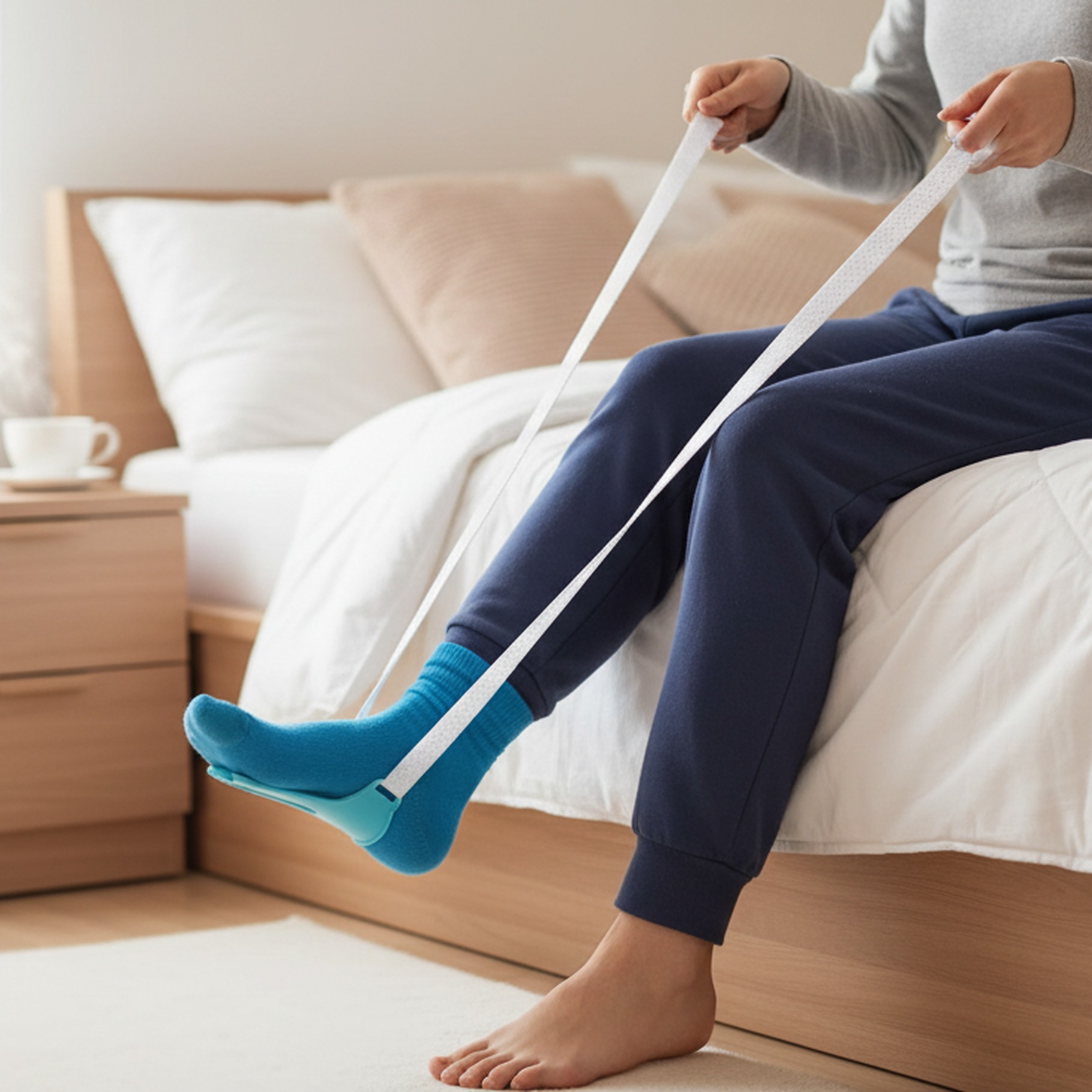 Anziehhilfe für Socken und Strümpfe