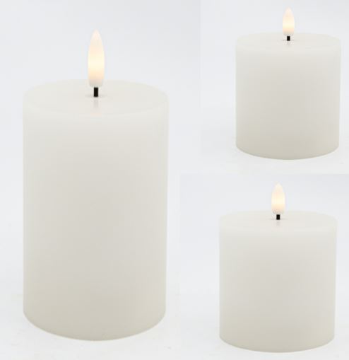 3er Set flammenlose LED Kerzen