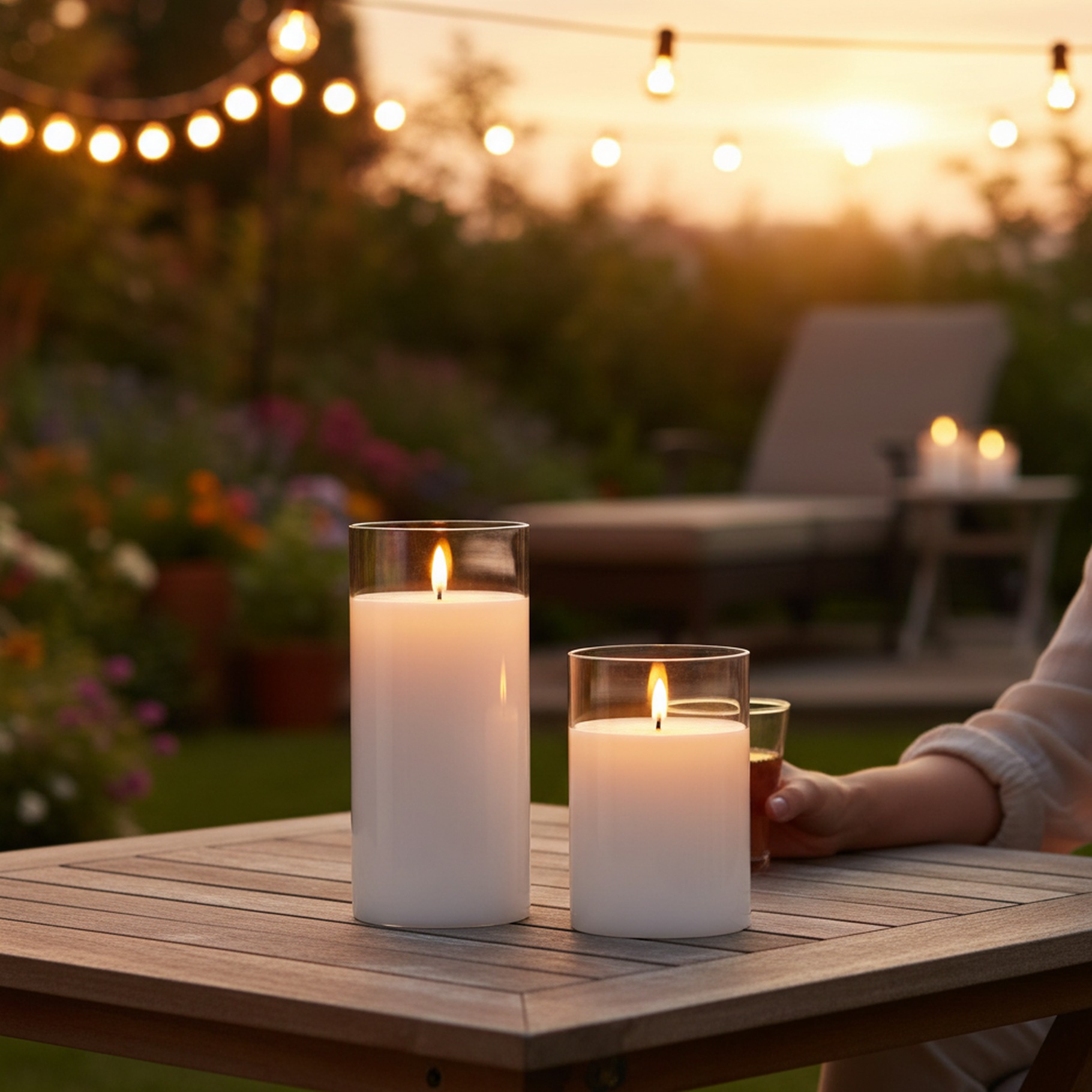 2er Set LED Kerze mit flackernder Flamme