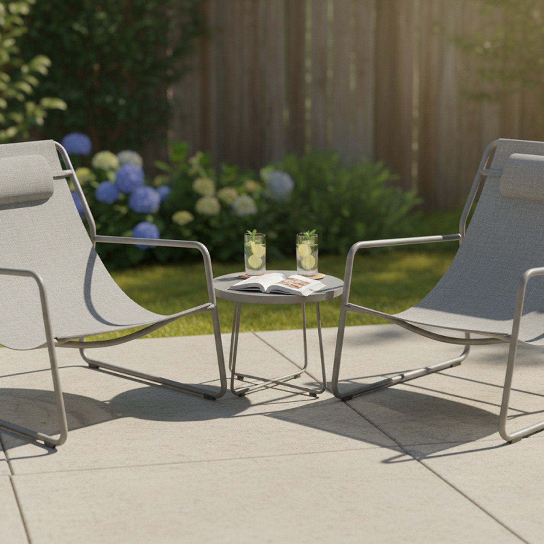 Gartenstuhl- und Tischset 3-tlg.