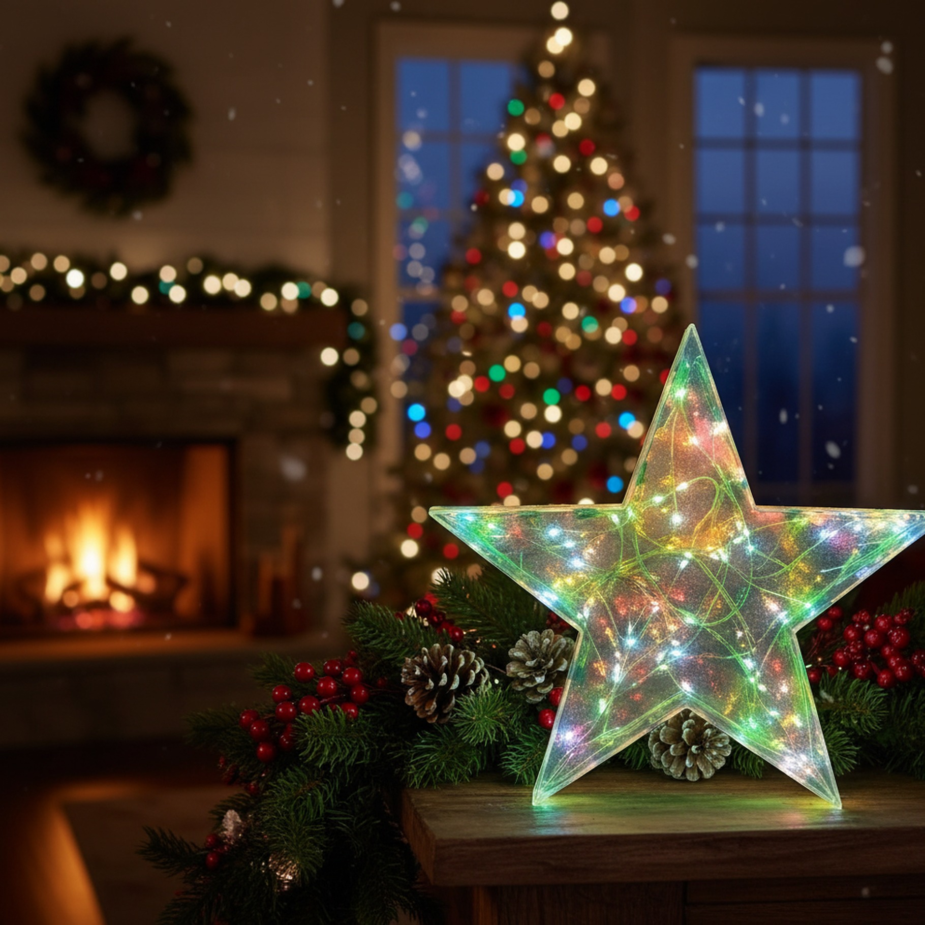 Bunter Stern mit 50 LEDs