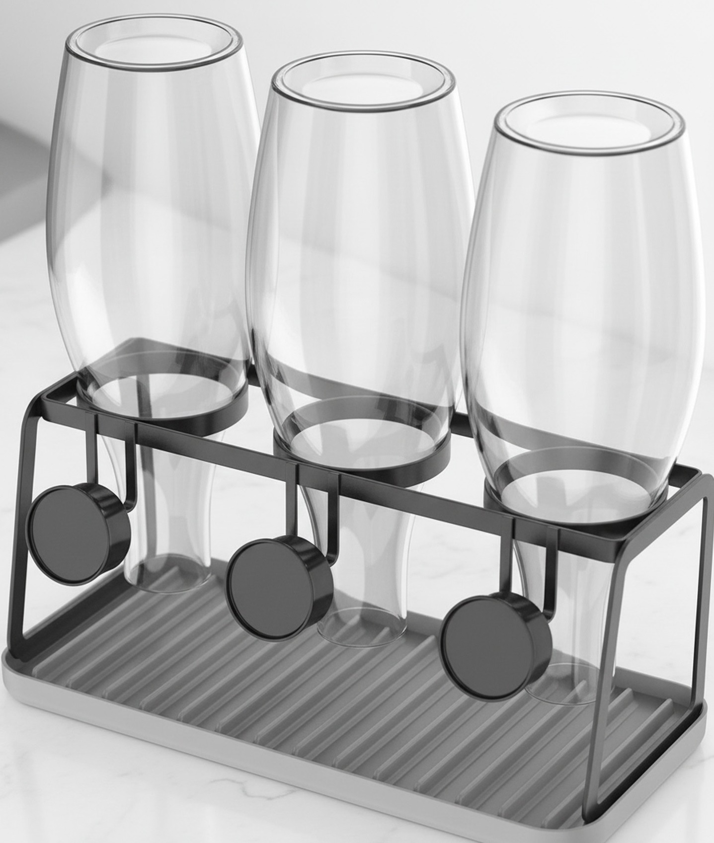 Abtropf Flaschenhalter für 3 Flaschen