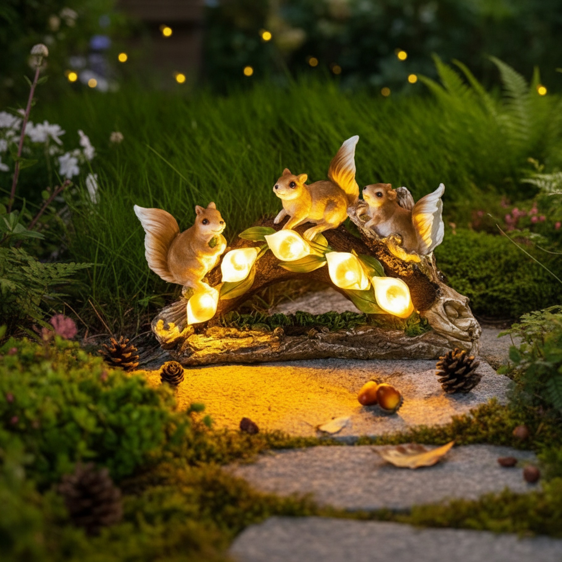 LED-Solar Eichhörnchen Gartenfigur