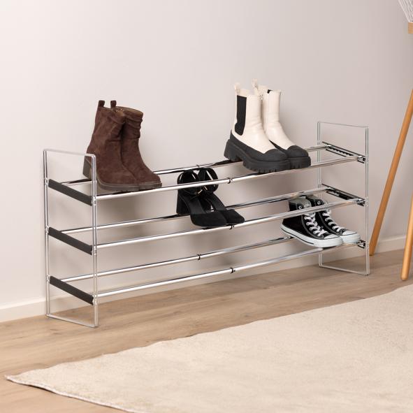 Schuhregal mit 3 Ablagen, ausziehbar