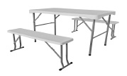 Camping-Set aus Tisch und 2 Bänken