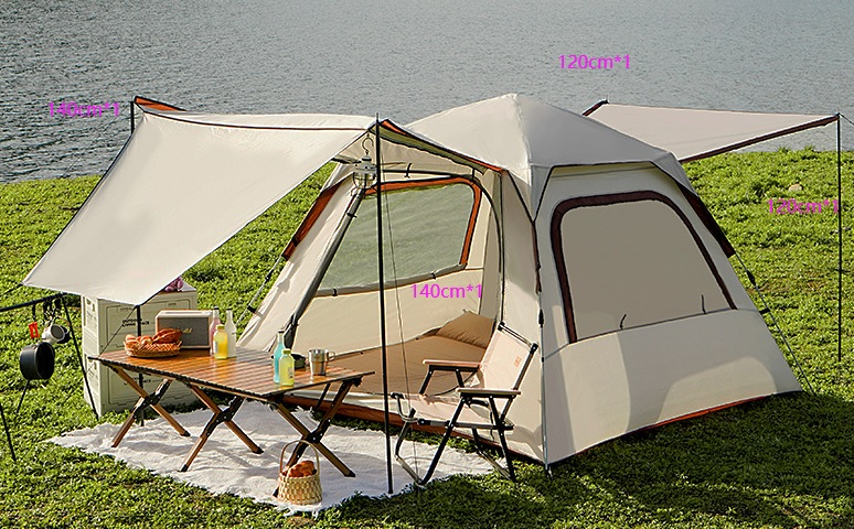 Zelt mit seitlicher Überdachung