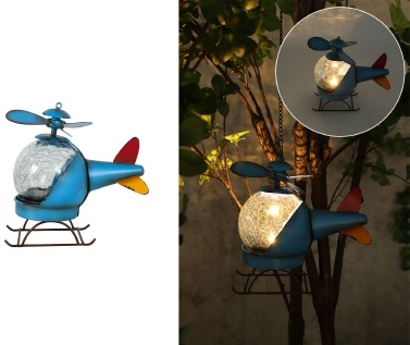 LED Solar Hubschrauber mit Crackleglas
