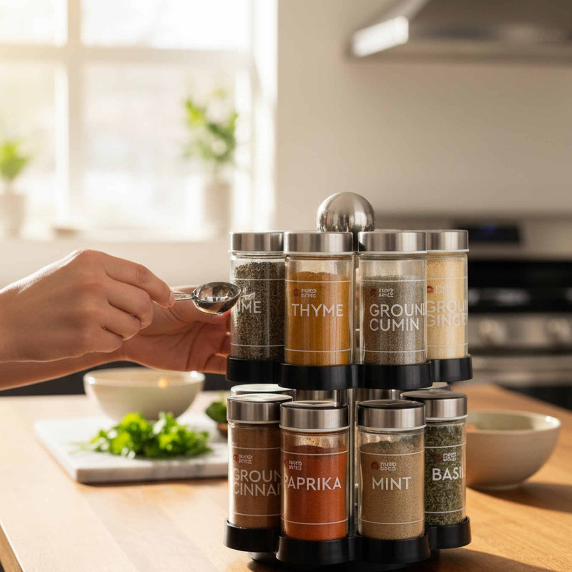 Gewürzkarussell mit 16 Gläser