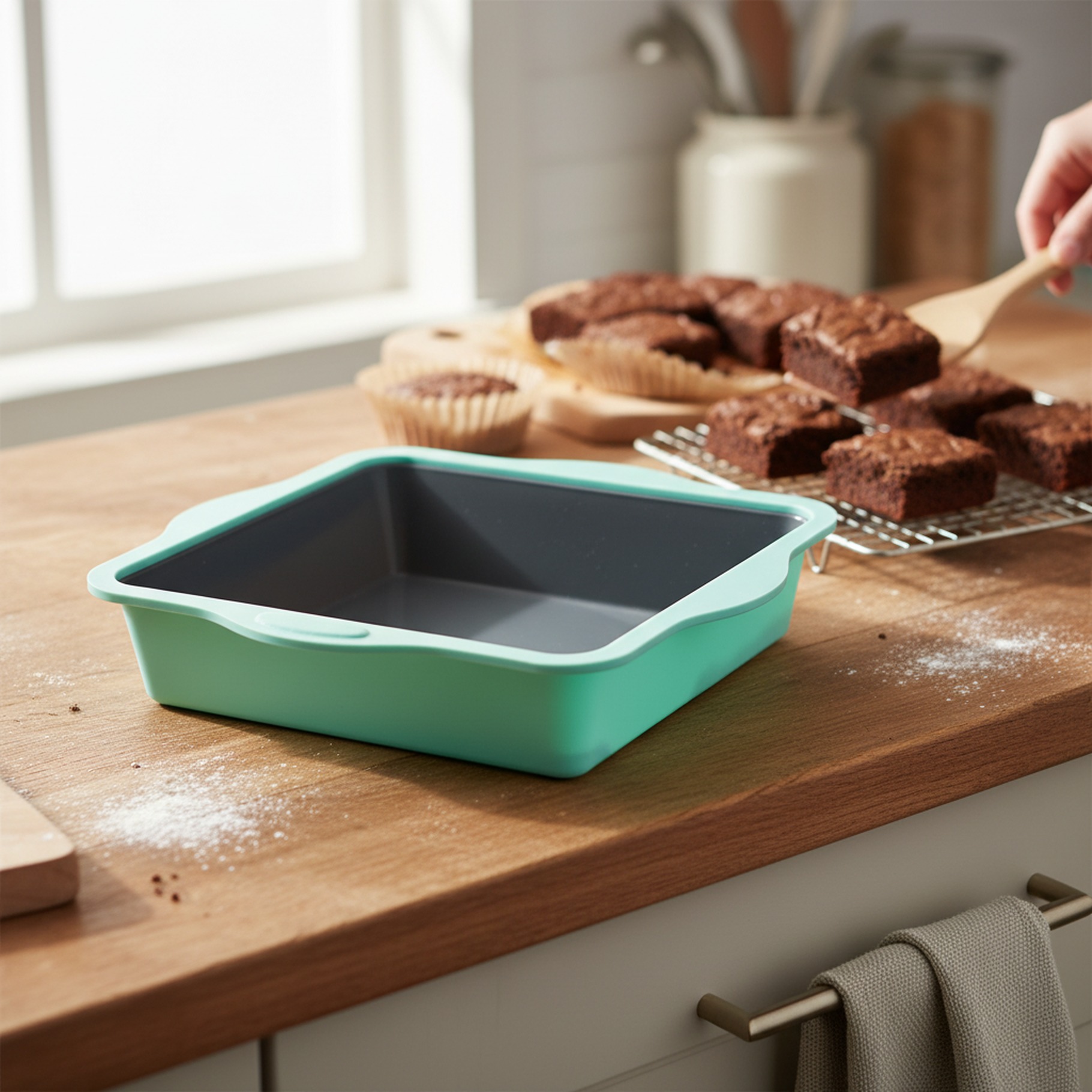 Kuchenform, viereckig, Silikon, faltbar