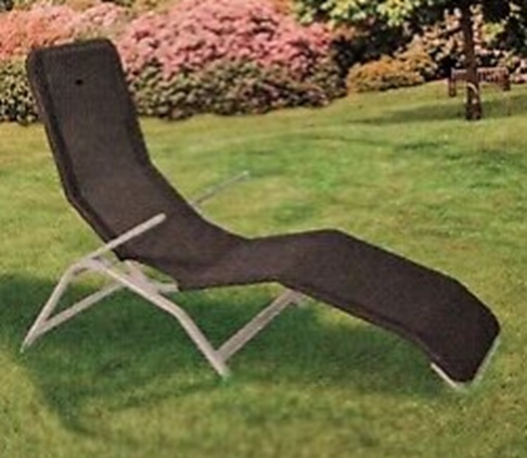 Saunaliege mit komplettem Textilbezug, schwarz