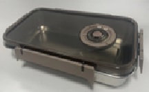 Edelstahlschale mit Deckel, rechteckig