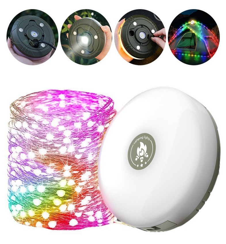 LED Campinglichterkette, aufrollbar