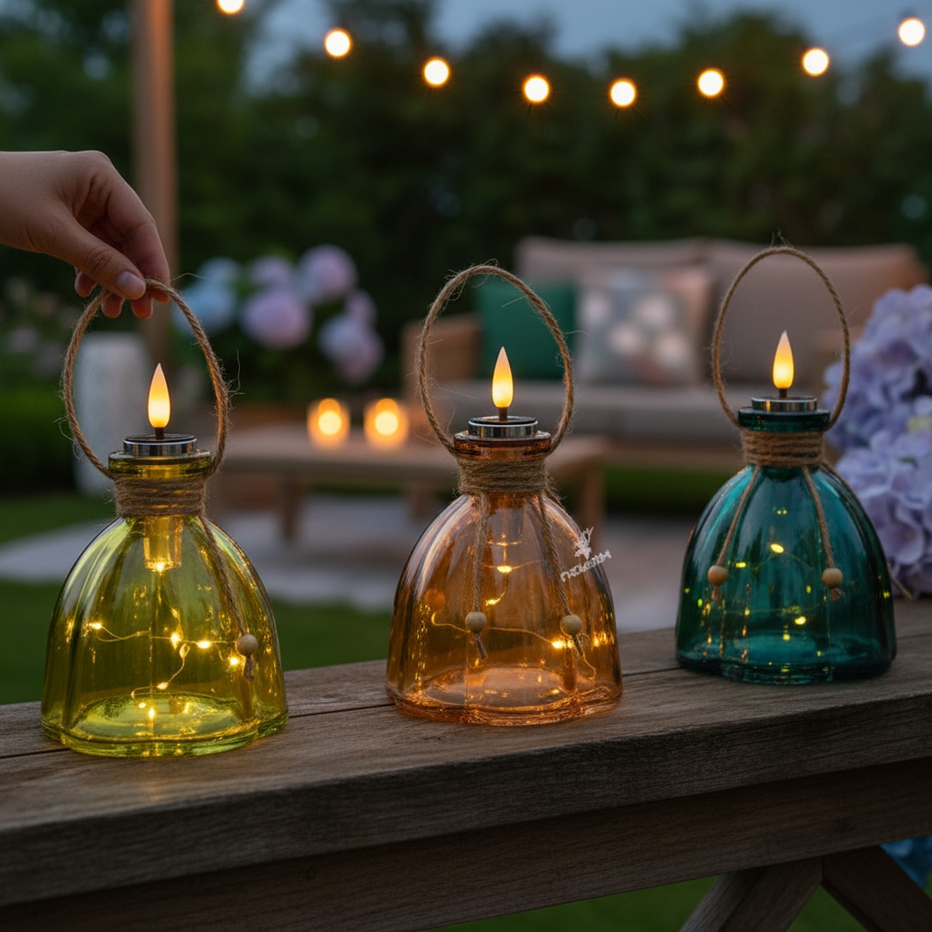 LED Solar Dekoleuchte aus Glas