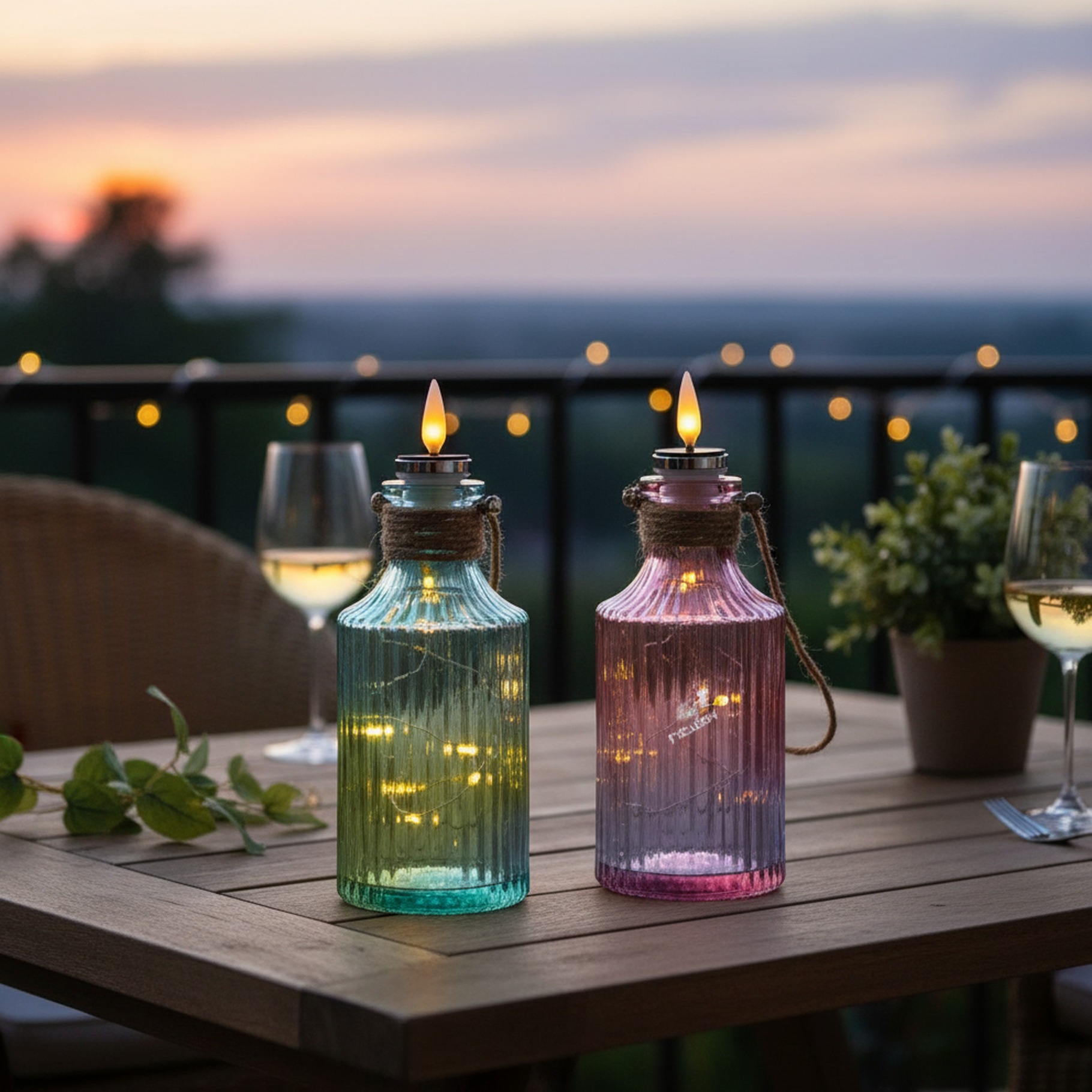 LED Solar Dekoleuchte aus Glas