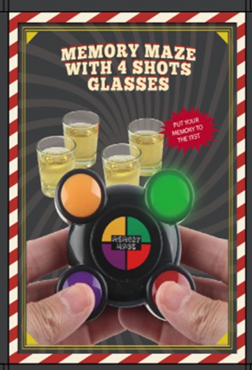 Trinkspiel Memory mit 4 Schnapsgläser