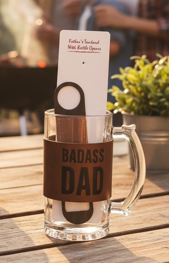 Geschenk-Set Bierglas mit Flaschenöffner