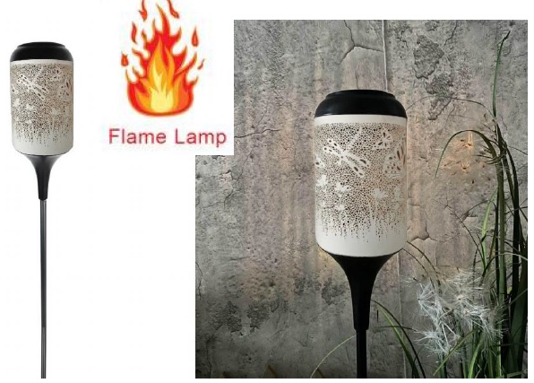 LED Solar Gartenstecker mit Flammeneffekt