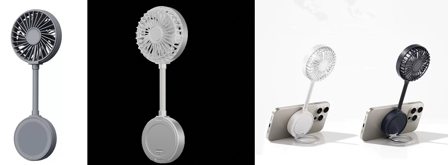 Handventilator mit integrierter Handyhalterung