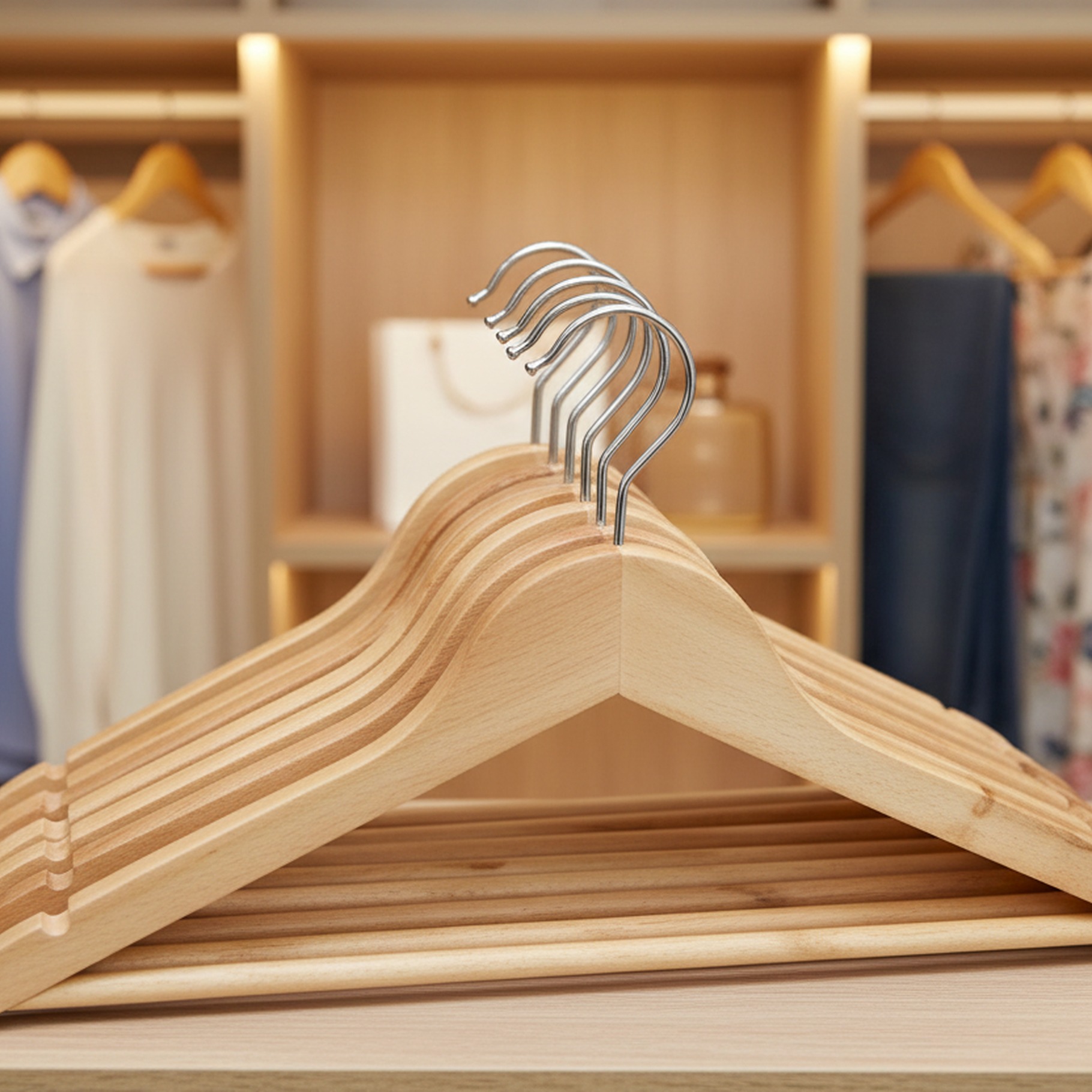 Holz-Kleiderbügel-Set 12-tlg.