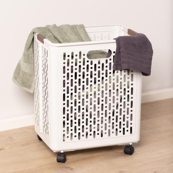Wäschekorb zusammenklappbar mit Rädern