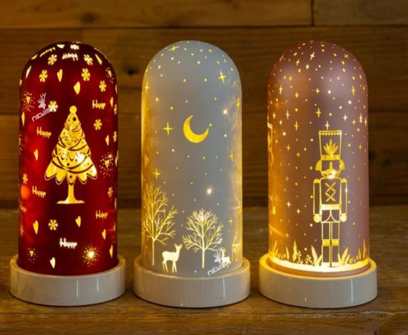 Glaskuppel mit LED Beleuchtung