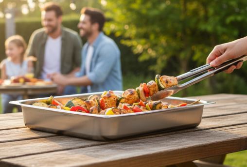 Auflaufform aus Edelstahl, 35 cm