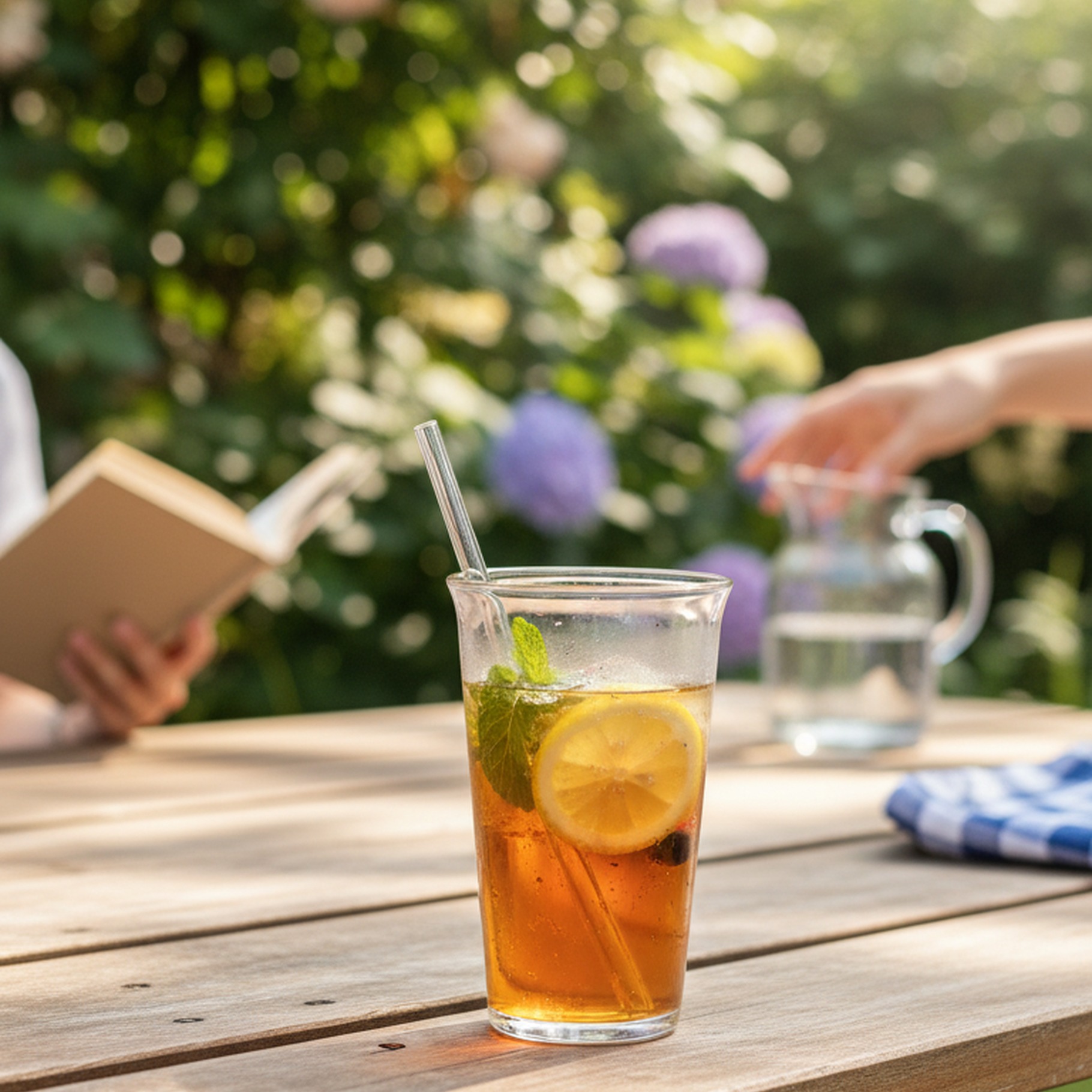 Trinkglas mit Glasstrohalm, ca. 350 ml