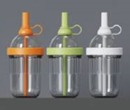 Kaffeebecher aus Glas, mit Trinkhalm, ca. 530 ml