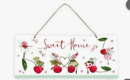 Dekoschild Kirsche, aus Metall ca. 20x10x0,3cm