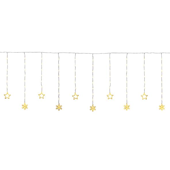 Lichtervorhang im Schneeflocken Desgin