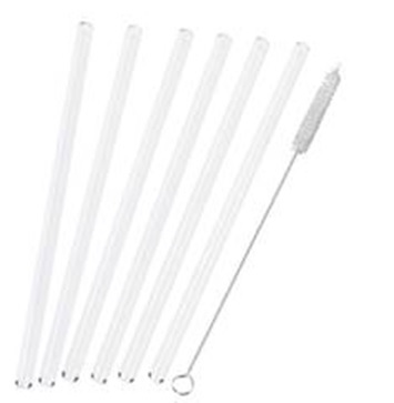 Trinkhalme aus Glas, 6er Set