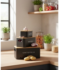 Mischkarton Vorratsdosen aus Metall,2 Sets,schwarz