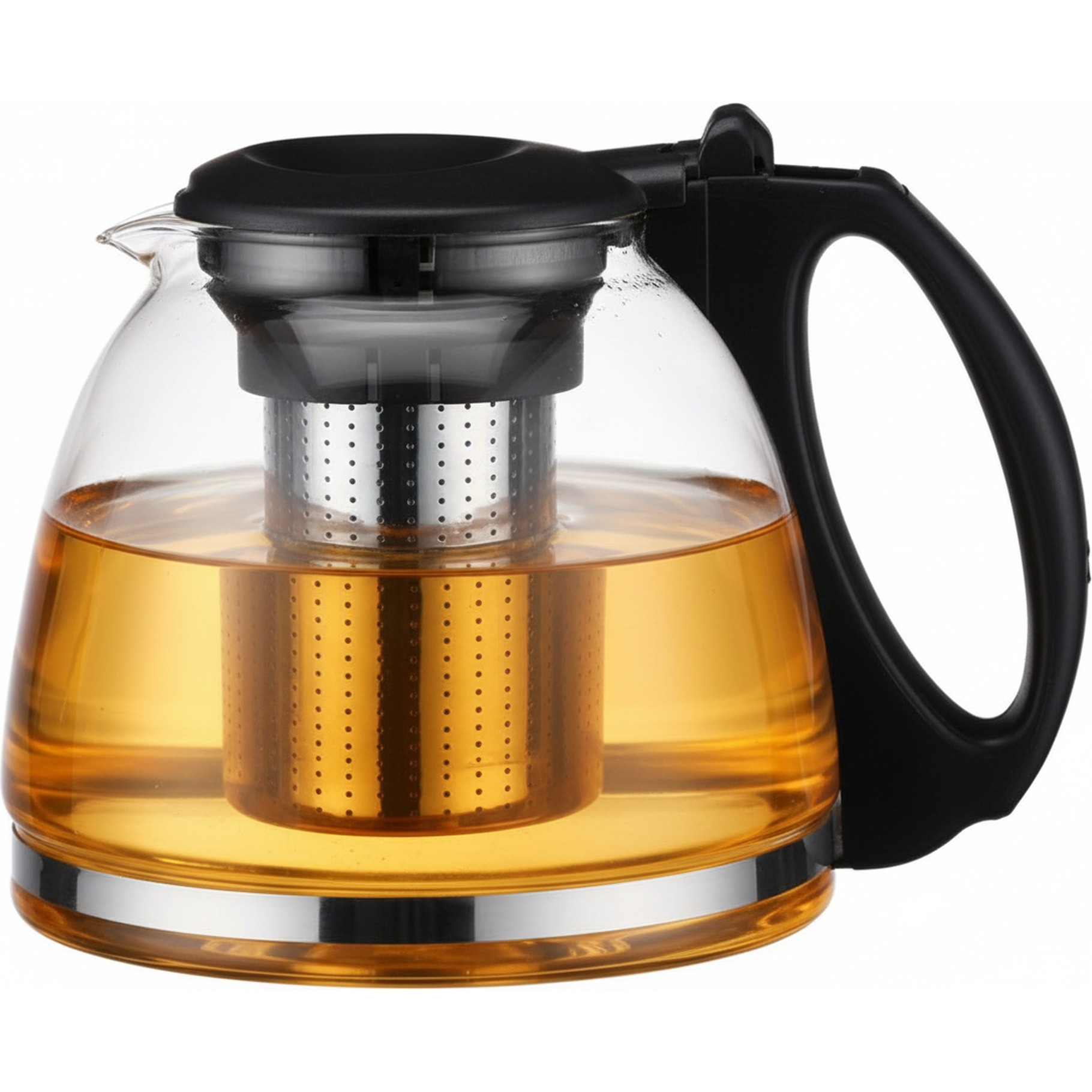 Teekanne aus Glas 1,1L, mit Kunststoffgriff