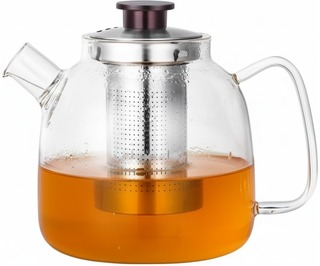 Teekanne aus Glas 1,3L, mit großem Ausguss