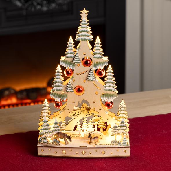 Holz-Silhouette im Weihnachtsdesign