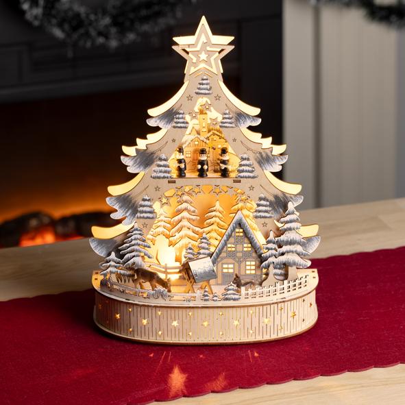 Holz-Silhouette im Weihnachtsdesign