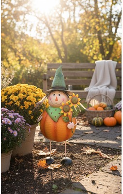 Metal Ernte-Vogelscheu Dekofigur