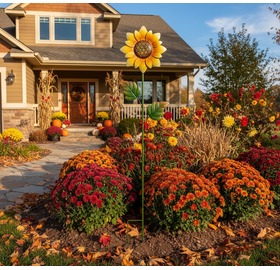 Gartenstecker Herbst "Sonnenblume" aus Metall