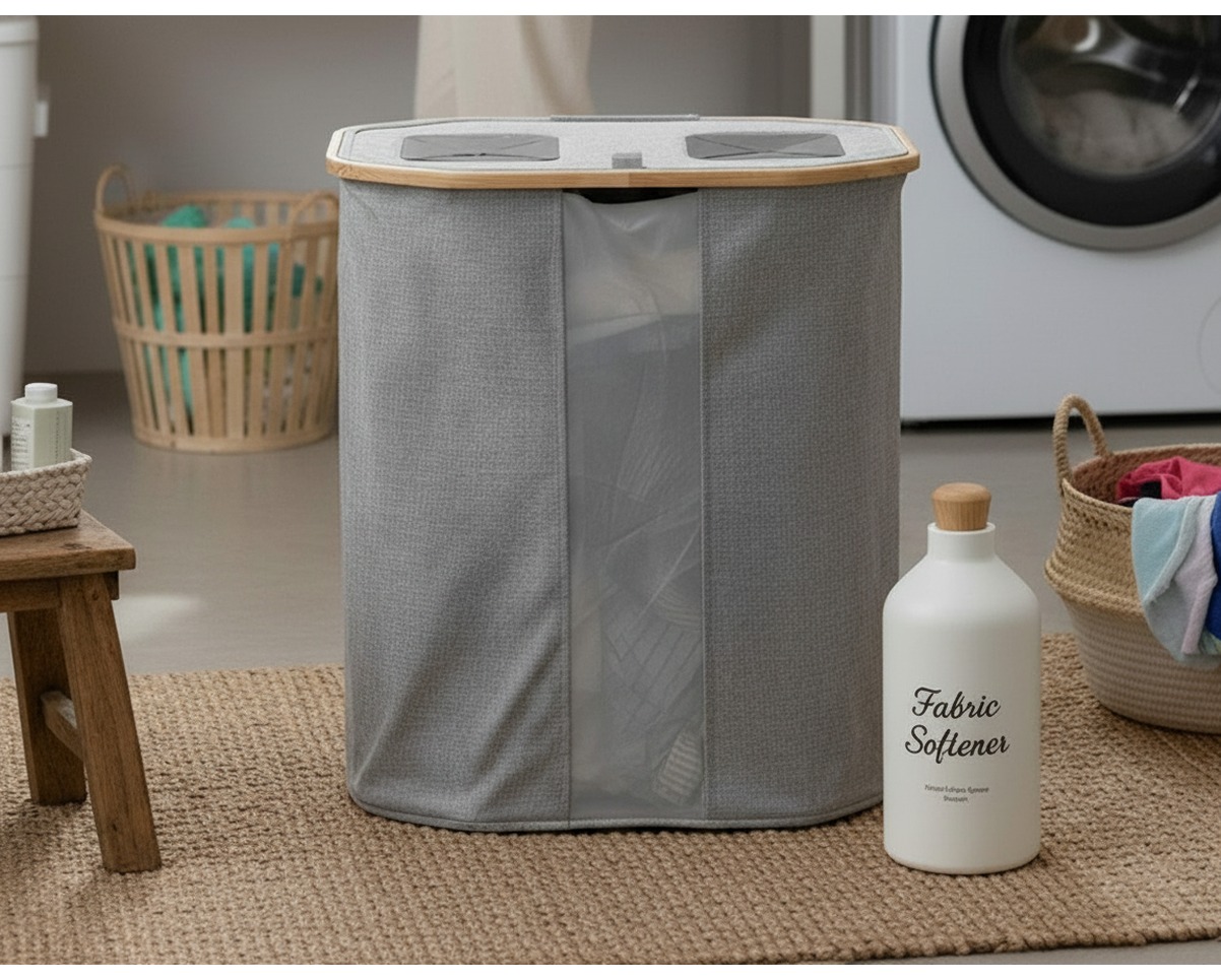 Wäschesammler, mit zwei Kammern