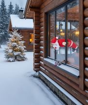 Abstürzender Weihnachtsmann Fensterdekoration