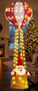 Deko Heißluftballon mit Weihnachtsmann