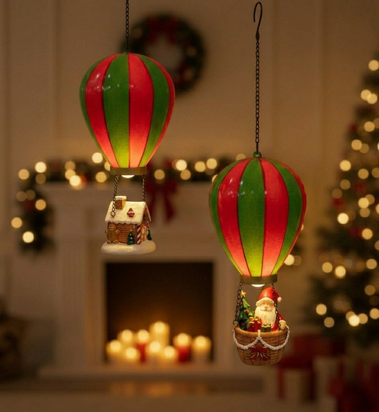 2er Set LED beleuchteter Heißluftballon