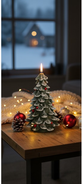 LED Kerze im Weihnachtsbaum Design