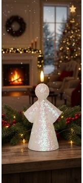 LED Kerze im Engel Design