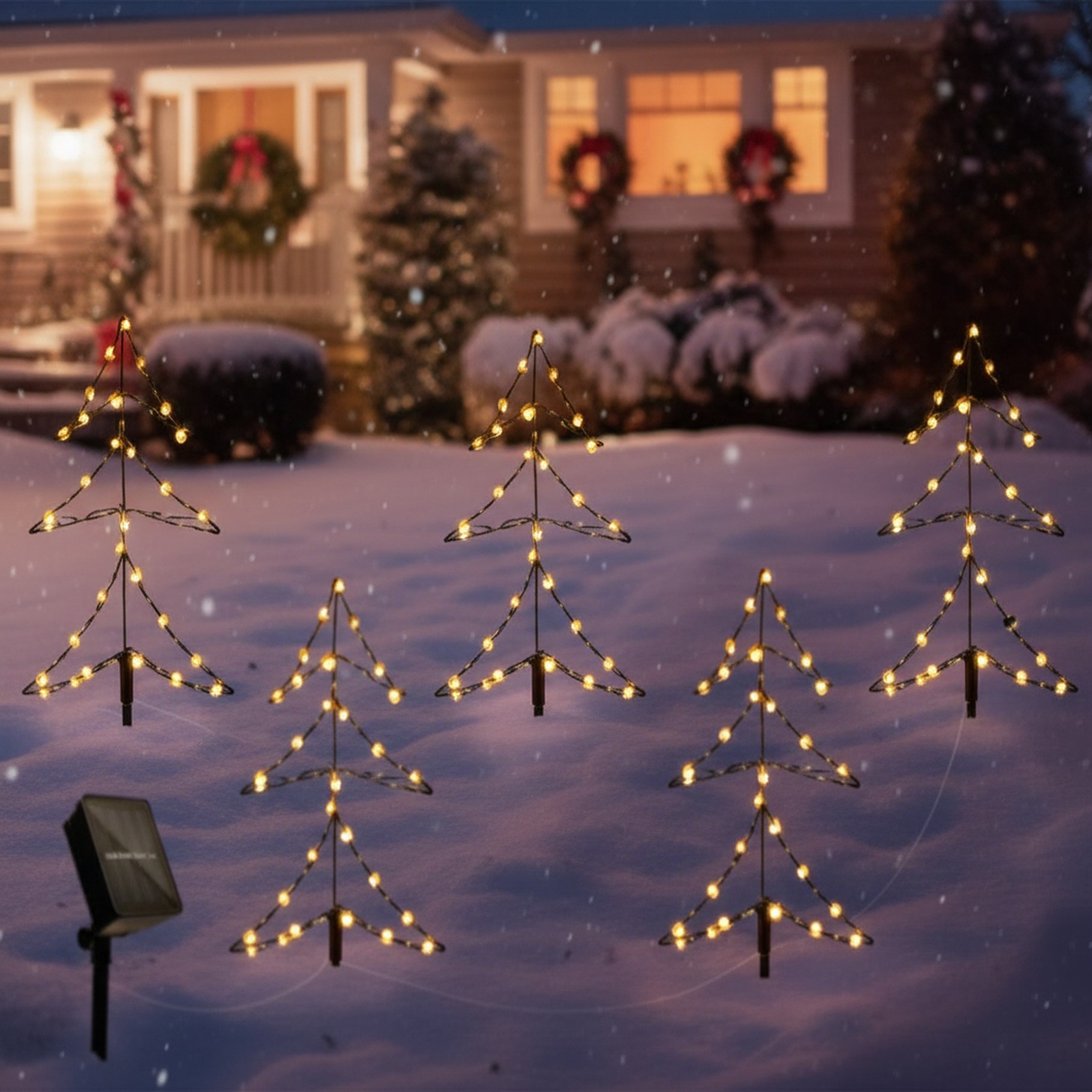 Gartenstecker LED Tannenbäume