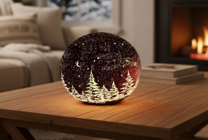 LED Dekokugel aus Glas mit Rotation