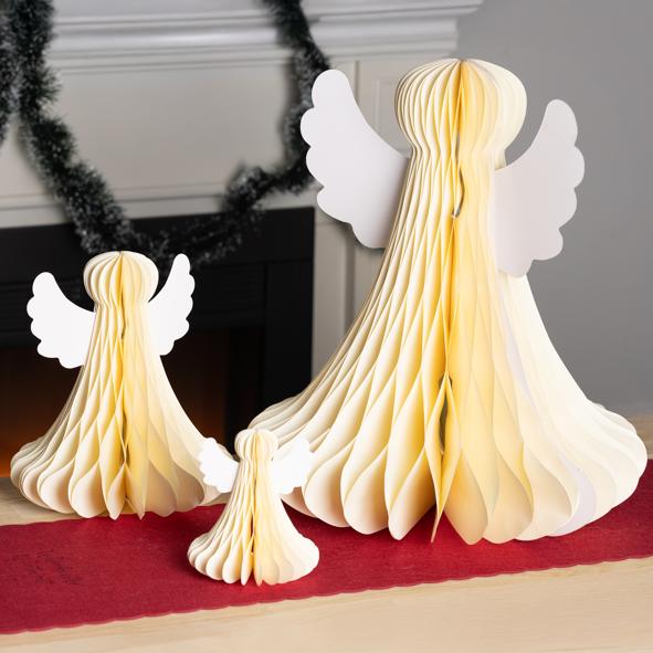 3er Set Waben-Engelsdekoration