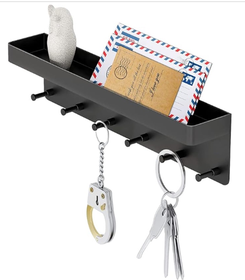 Schlüsselleiste mit Ablagefläche, schwarz